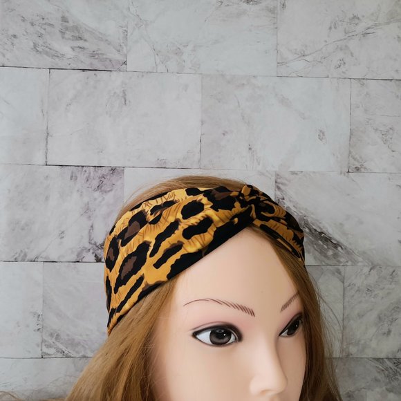 Leopard Print Headband, Twisted Headband - Picture 3 of 7